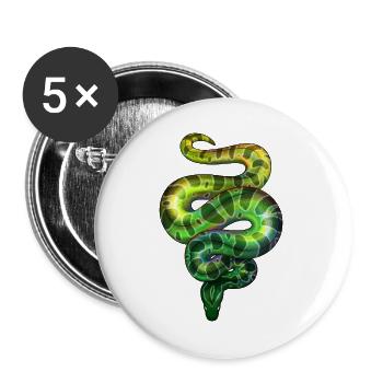 Neon Snake Green - Buttons large 2.2''/56 mm (5-pack) - white - Front