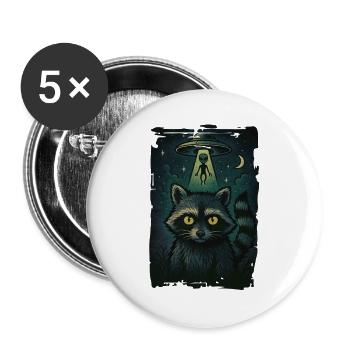 Funny Raccoon Gift Cosmic Trash Guardian - Buttons large 2.2''/56 mm (5-pack) - white - Front