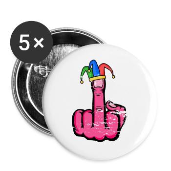 Middle Finger Stingerfinger Carnival - Buttons large 2.2''/56 mm (5-pack) - white - Front