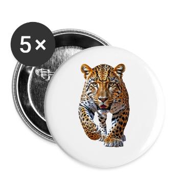 Leopard - Buttons large 2.2''/56 mm (5-pack) - white - Front