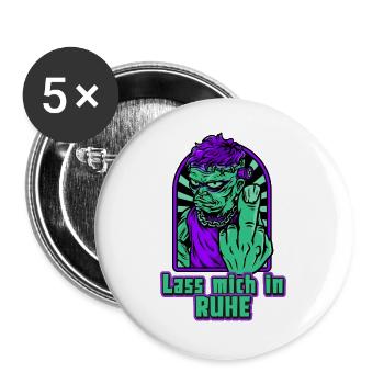 Lass mich in Ruhe Monster - Buttons groß 56 mm (5er Pack) - Weiß - Vorne