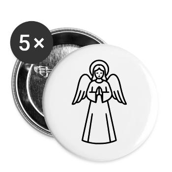 Engel-engelsfluegel-silhouette-einfach-4 - Buttons groß 56 mm (5er Pack) - Weiß - Vorne