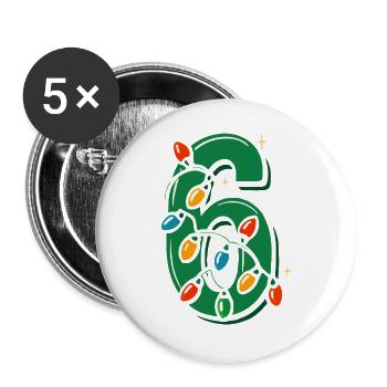 Fun 67 Number 6-7 6 7 Matching Christmas Six You - Buttons large 2.2''/56 mm (5-pack) - white - Front