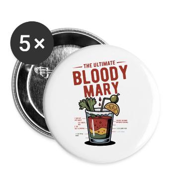 The Ultimate Bloody Mary Rezept - Buttons groß 56 mm (5er Pack) - Weiß - Vorne