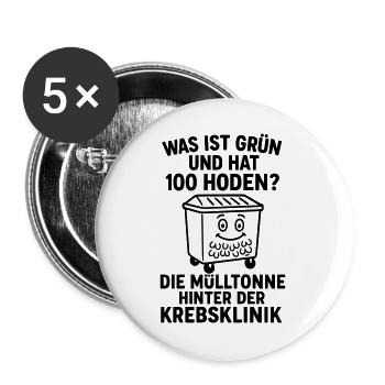 Hoden Witz Klinik Schwarzer Humor - Buttons groß 56 mm (5er Pack) - Weiß - Vorne