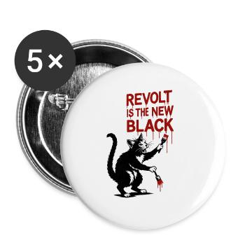 Revolt is the new black - Buttons large 2.2''/56 mm (5-pack) - white - Front