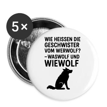 Werewolf Funny Saying Kids Elementary School - Buttons large 2.2''/56 mm (5-pack) - white - Front