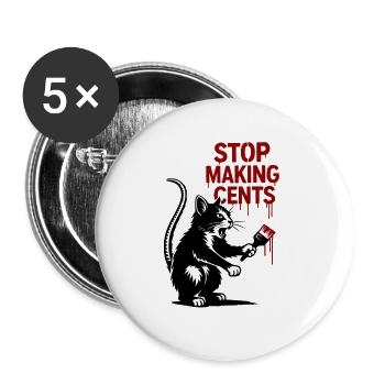 Stop Making Cents Katzengraffiti - Buttons groß 56 mm (5er Pack) - Weiß - Vorne