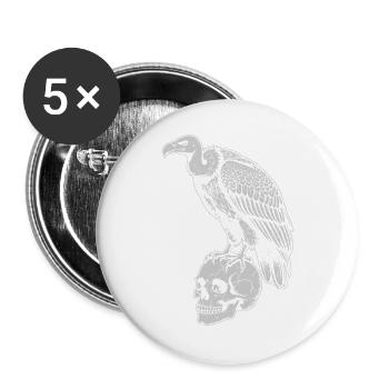 vulture sitting on the skull - Buttons large 2.2''/56 mm (5-pack) - white - Front
