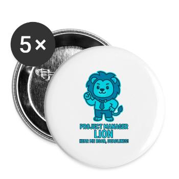 Project Manager Löwe – Deadlines - Buttons large 2.2''/56 mm (5-pack) - white - Front