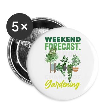 Garden & Plant Lovers Gifts - Buttons large 2.2''/56 mm (5-pack) - white - Front