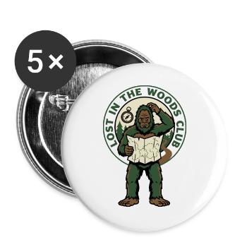 Lost in the Woods Bigfoot Club - Buttons groß 56 mm (5er Pack) - Weiß - Vorne