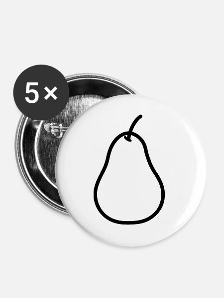 Birne - Buttons groß 56 mm (5er Pack) - Weiß