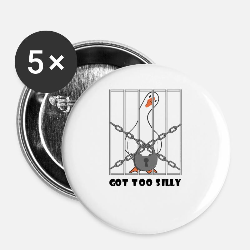 Goose – Got Too Silly - Buttons large 2.2''/56 mm (5-pack) - white