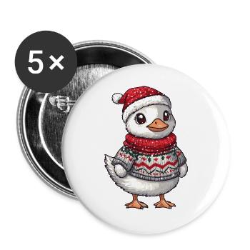 Noël de l’Oie - Lot de 5 grands badges (56 mm) - blanc - Devant
