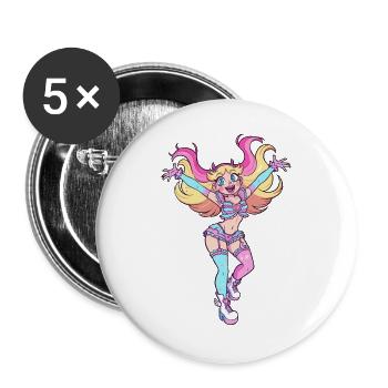 Héros Arc-en-ciel Papillon Étoile - Lot de 5 grands badges (56 mm) - blanc - Devant