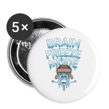 Mode Brain Freeze Mode Drôle de Dicton de Glace - Lot de 5 grands badges (56 mm) - blanc - Devant