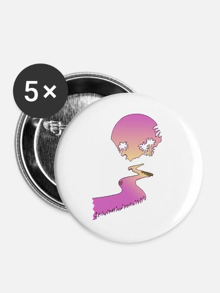 Folge dem Fluss - Buttons groß 56 mm (5er Pack) - Weiß