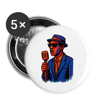 Jazz - Saxophone - Music - Buttons large 2.2''/56 mm (5-pack) - white - Front