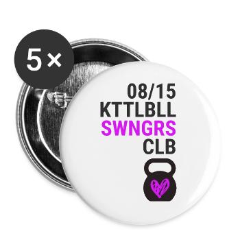 Kettlebell Heart Swingers 15/08 - Lot de 5 grands badges (56 mm) - blanc - Devant