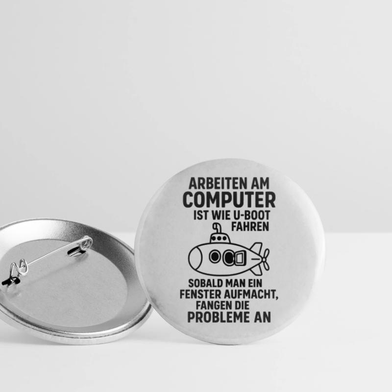 Computer Joke Problems Open Window Submarine Buttons large 2.2''/56 mm (5-pack)