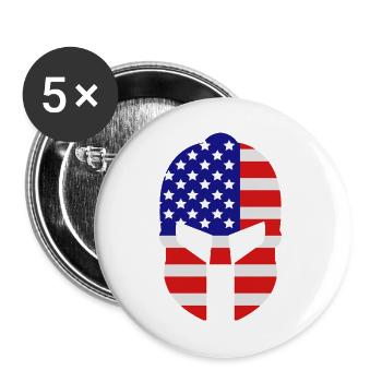 Spartanischer Helm USA - Buttons groß 56 mm (5er Pack) - Weiß - Vorne