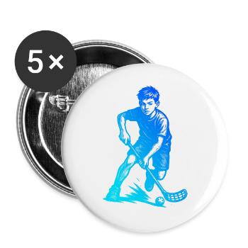 Floorball Fokus pur - Buttons groß 56 mm (5er Pack) - Weiß - Vorne