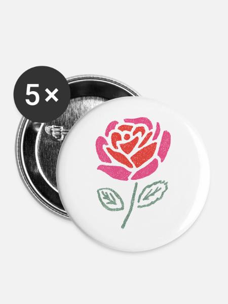 Wasserrose Farbexplosion - Buttons groß 56 mm (5er Pack) - Weiß