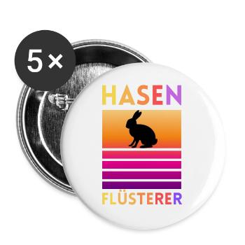 Bunny Whisperer - Buttons large 2.2''/56 mm (5-pack) - white - Front