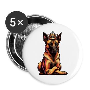 Malinois Belgian Shepherd Malinois Owner - Buttons large 2.2''/56 mm (5-pack) - white - Front