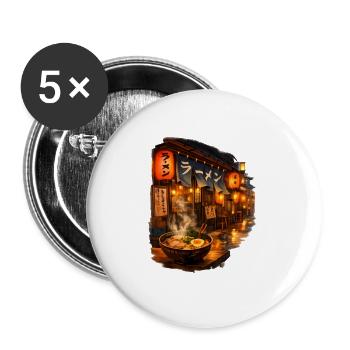 Ramen Is Life - Buttons large 2.2''/56 mm (5-pack) - white - Front