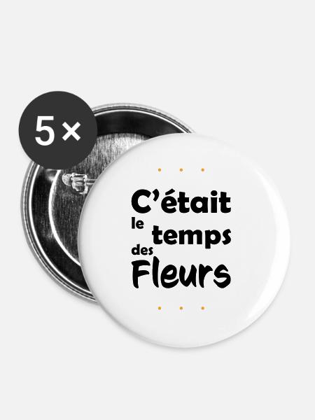 It was flower time - Buttons large 2.2''/56 mm (5-pack) - white