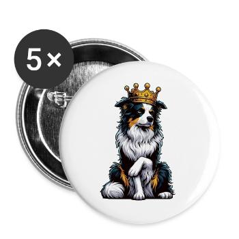 Australian Shepherd Aussie Aussiebesitzer Aussies - Buttons groß 56 mm (5er Pack) - Weiß - Vorne