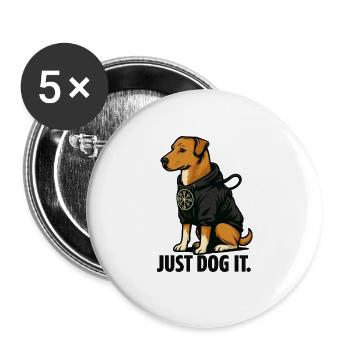Just Dog It - Buttons large 2.2''/56 mm (5-pack) - white - Front