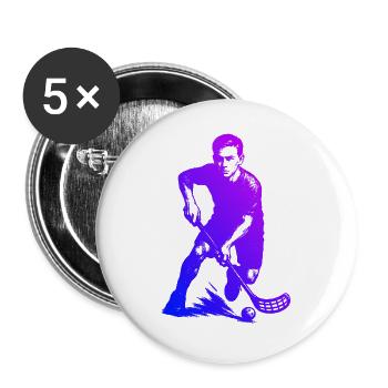 Floorball Fans aufgepasst schlichtes Statement - Buttons groß 56 mm (5er Pack) - Weiß - Vorne