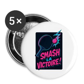 Zerstört den Sieg! Tischtennis - Buttons groß 56 mm (5er Pack) - Weiß - Vorne