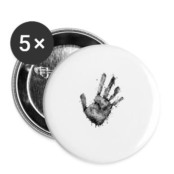 Empreintes de main en poudre en niveaux de gris - Lot de 5 grands badges (56 mm) - blanc - Devant