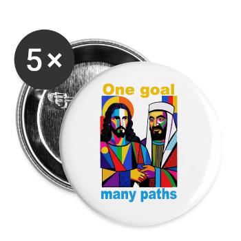 One Goal Many Paths Pop Art Duo - Buttons groß 56 mm (5er Pack) - Weiß - Vorne