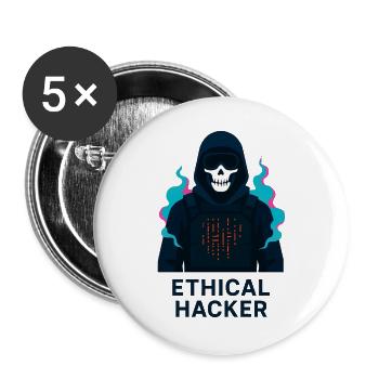 Ethischer Hacker – Cybersicherheit - Buttons groß 56 mm (5er Pack) - Weiß - Vorne