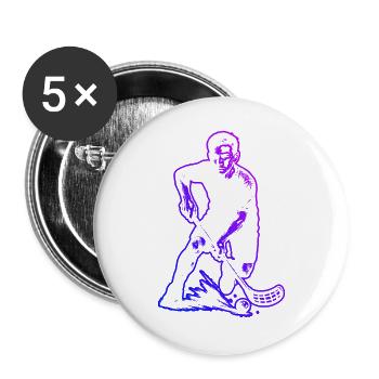 Clear floorball motif for every day - Buttons large 2.2''/56 mm (5-pack) - white - Front