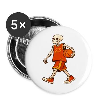 Skeleton Hoops in Orange Jersey - Buttons large 2.2''/56 mm (5-pack) - white - Front