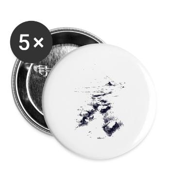 Night landscape at the mountain lake - Buttons large 2.2''/56 mm (5-pack) - white - Front