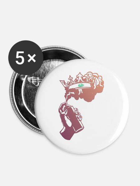 Royal Vape Mist - Buttons groß 56 mm (5er Pack) - Weiß