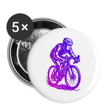 Clean road bike artwork for road bike - Buttons large 2.2''/56 mm (5-pack) - white - Front