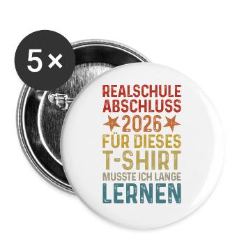 Certificat de fin d’études secondaires 2026 - Certificat de fin d’études secondaires - Lot de 5 grands badges (56 mm) - blanc - Devant