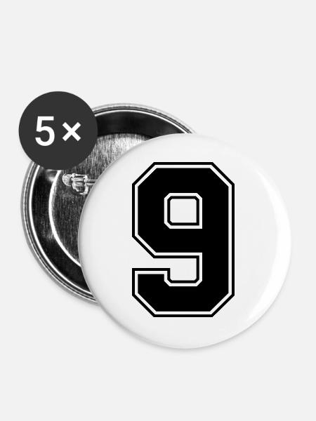 9 - Buttons groß 56 mm (5er Pack) - Weiß