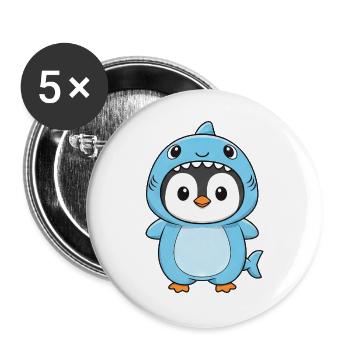 Cute Penguin Cartoon Costume Carnival Carnival - Buttons large 2.2''/56 mm (5-pack) - white - Front