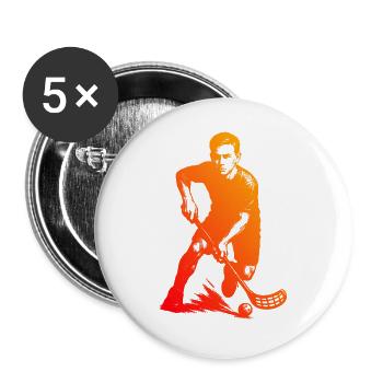 Coole Floorball Inspiration - Buttons groß 56 mm (5er Pack) - Weiß - Vorne