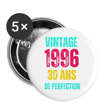 Vintage 1996: 30 Ans de Perfection - Lot de 5 grands badges (56 mm) - blanc - Devant