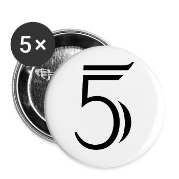 5. ANNIVERSARY. 5 YEARS. 5th ANNIVERSARY. CHILD - Buttons large 2.2''/56 mm (5-pack) - white - Front